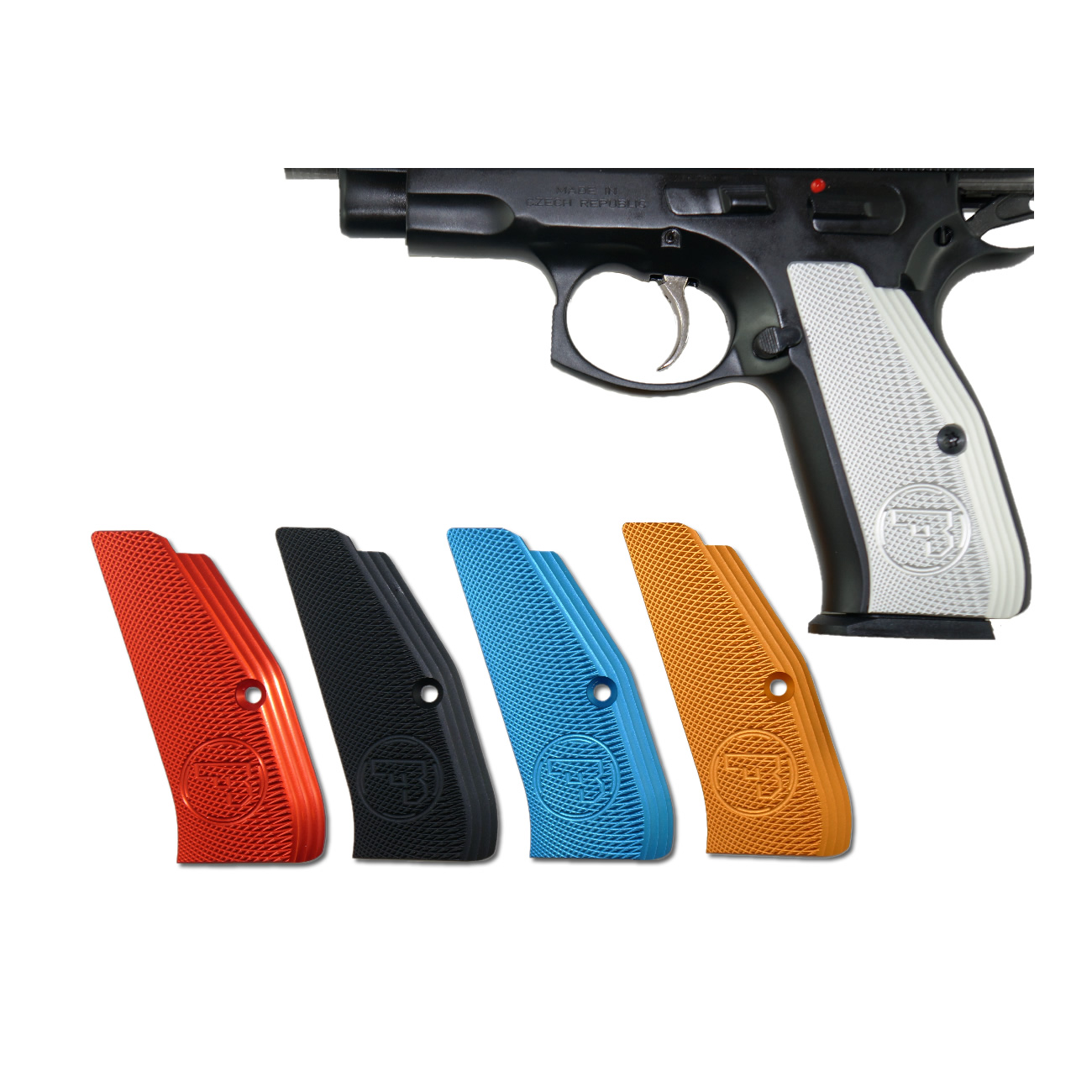 CZ Low Profile Grips, Silver anodized Aluminum